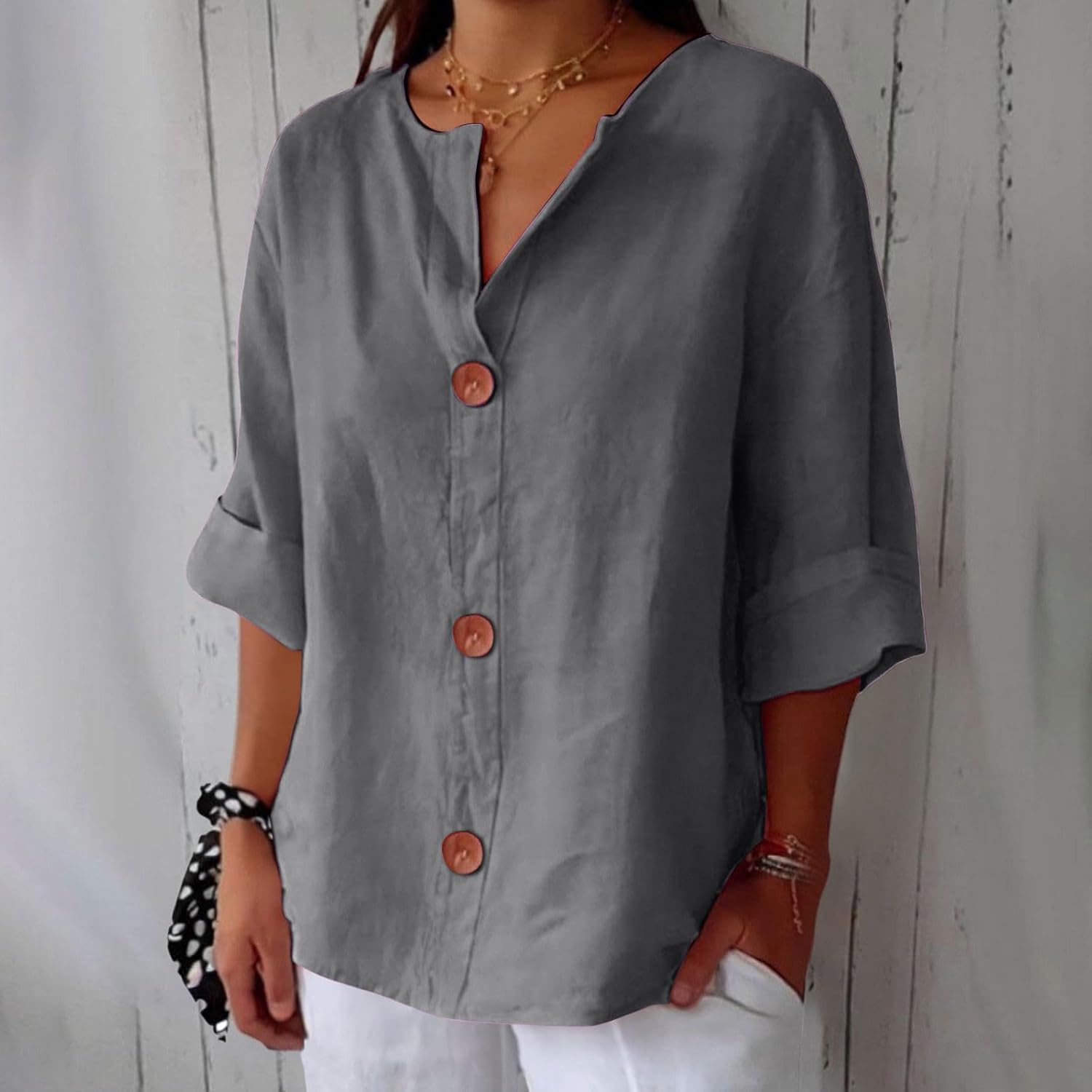 Clara™ | Blouse en Lin Décontractée