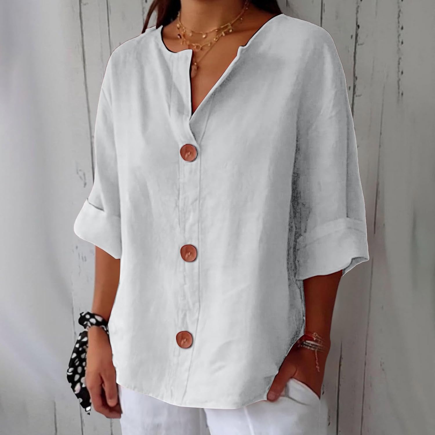 Clara™ | Blouse en Lin Décontractée