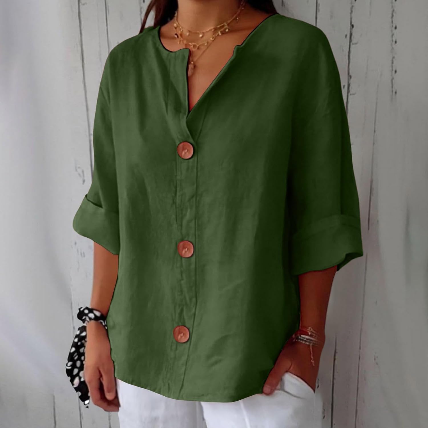 Clara™ | Blouse en Lin Décontractée
