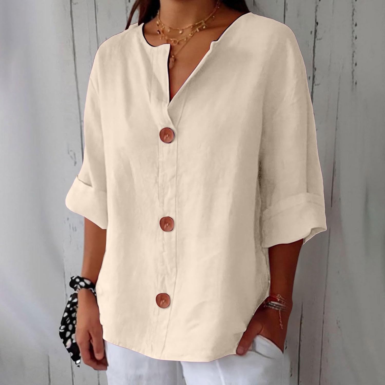 Clara™ | Blouse en Lin Décontractée