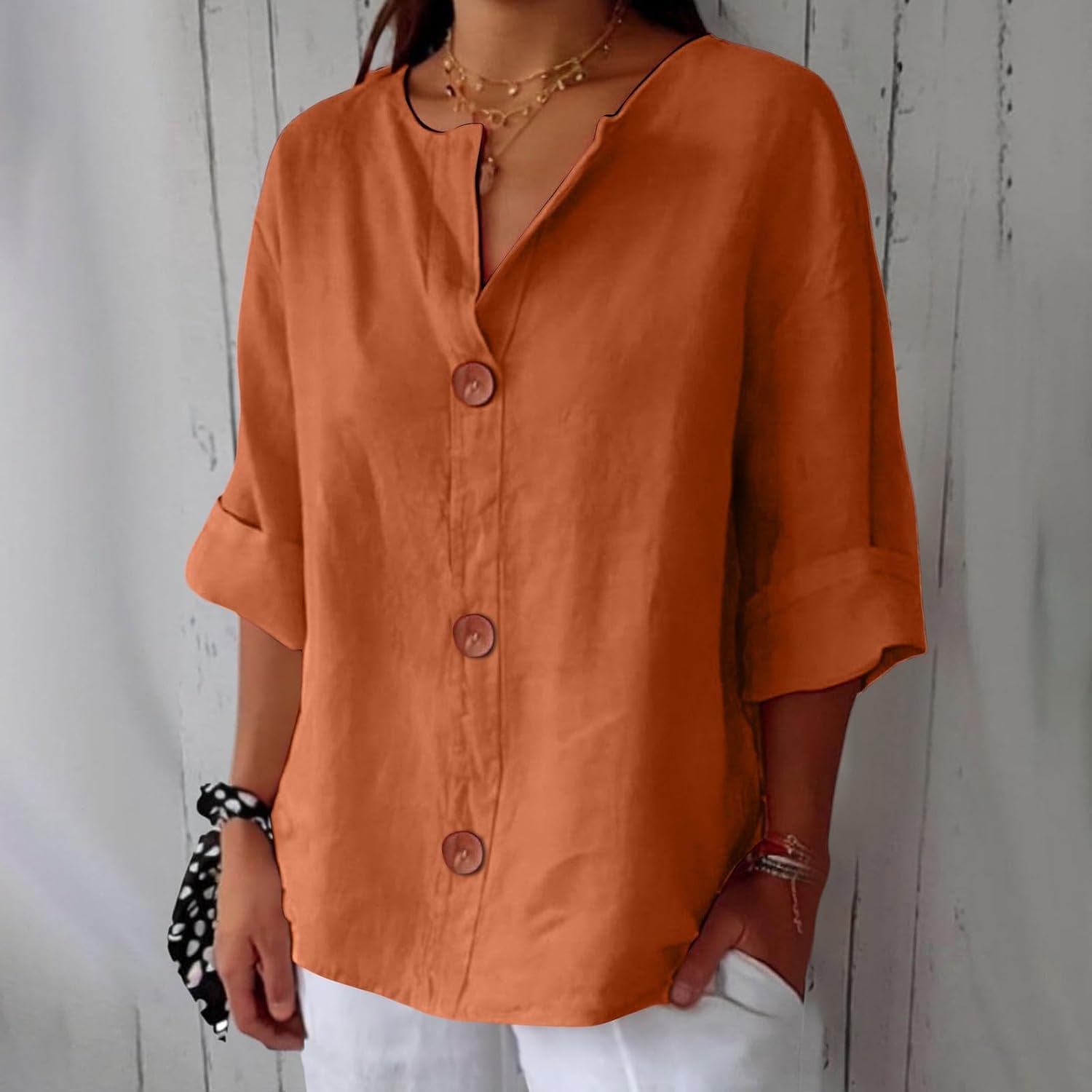 Clara™ | Blouse en Lin Décontractée