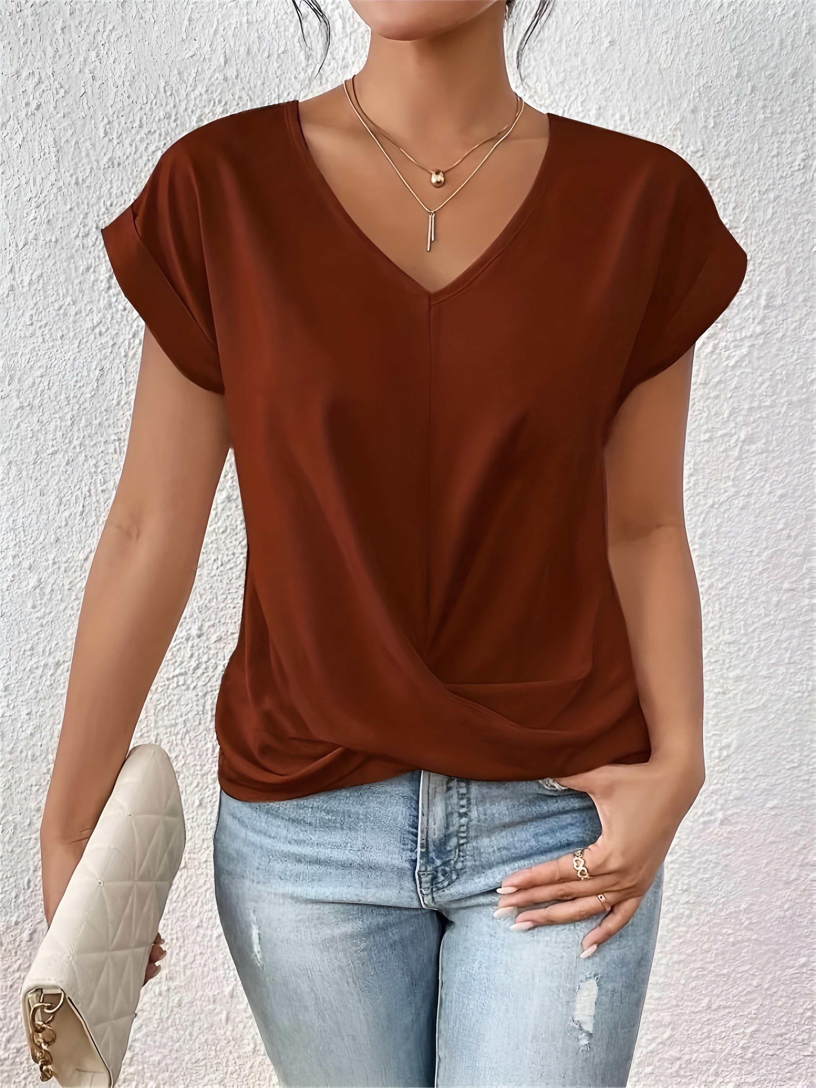 Sophie™ | T-shirt décontracté à col V cœur
