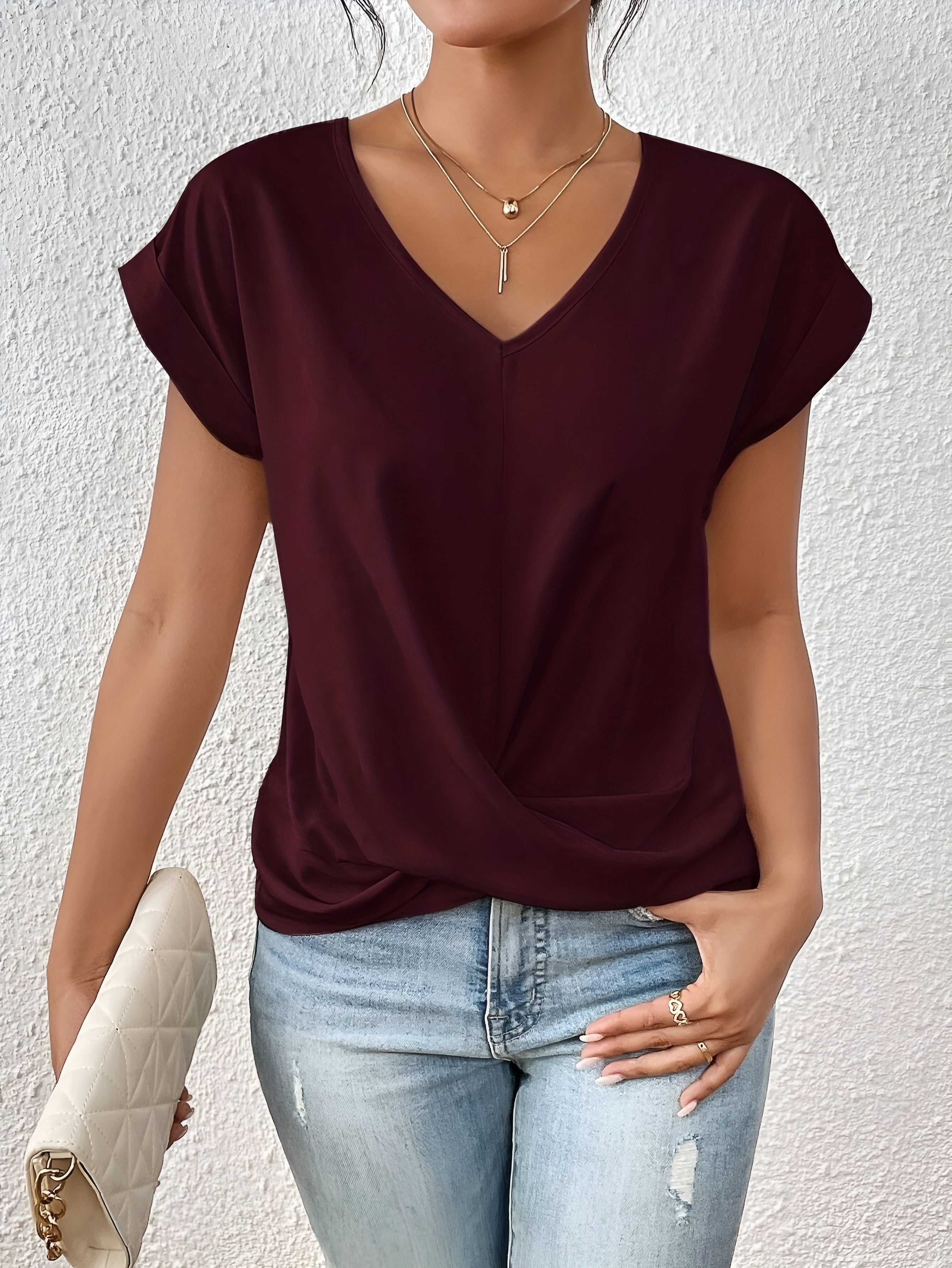 Sophie™ | T-shirt décontracté à col V cœur