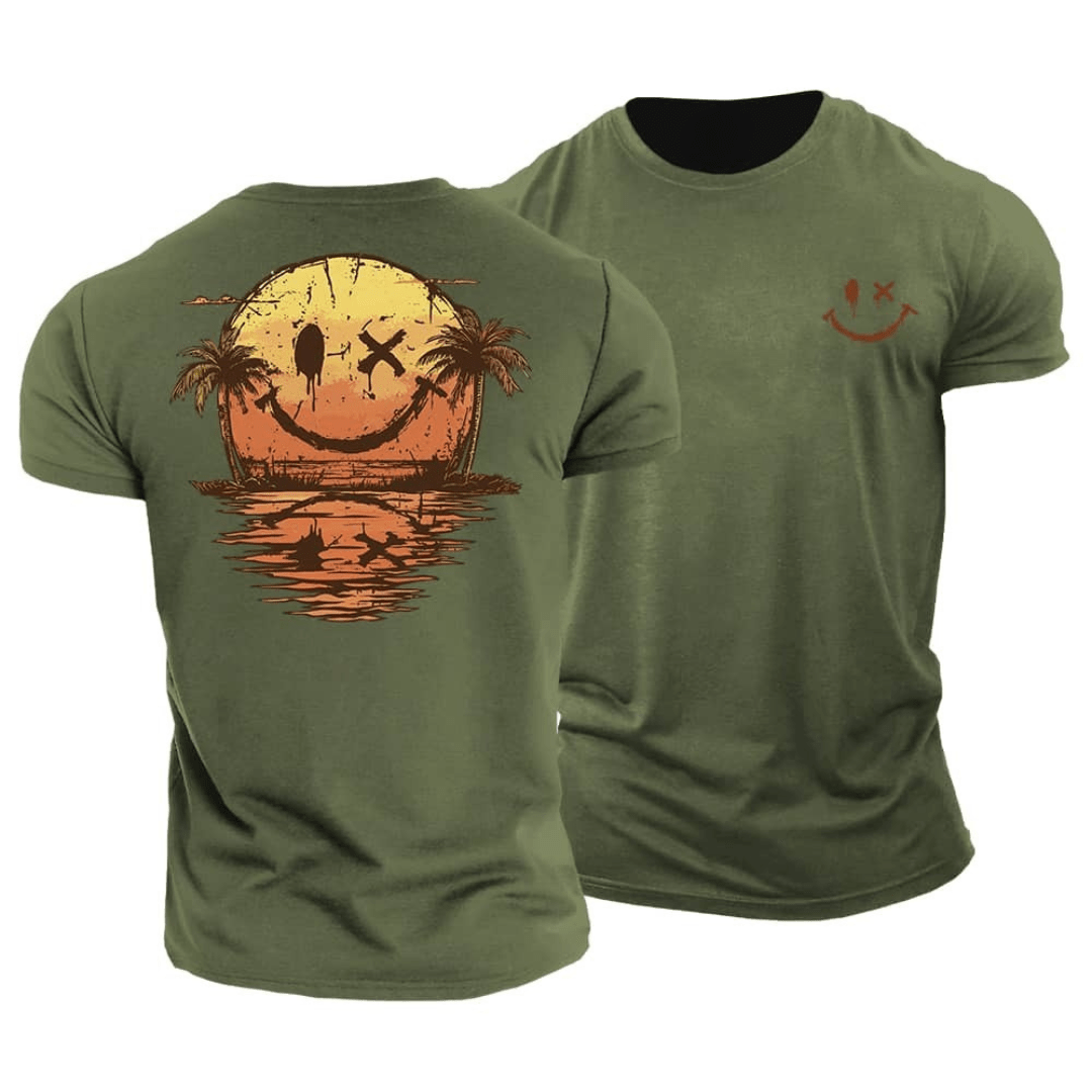 Imanique™ | T-shirt d’été avec smiley et mer