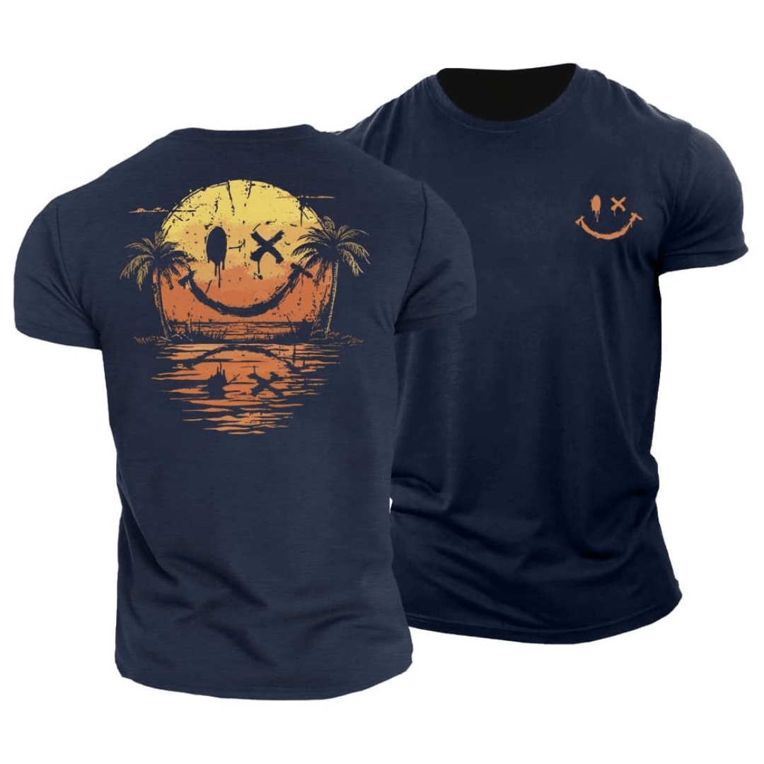 Imanique™ | T-shirt d’été avec smiley et mer