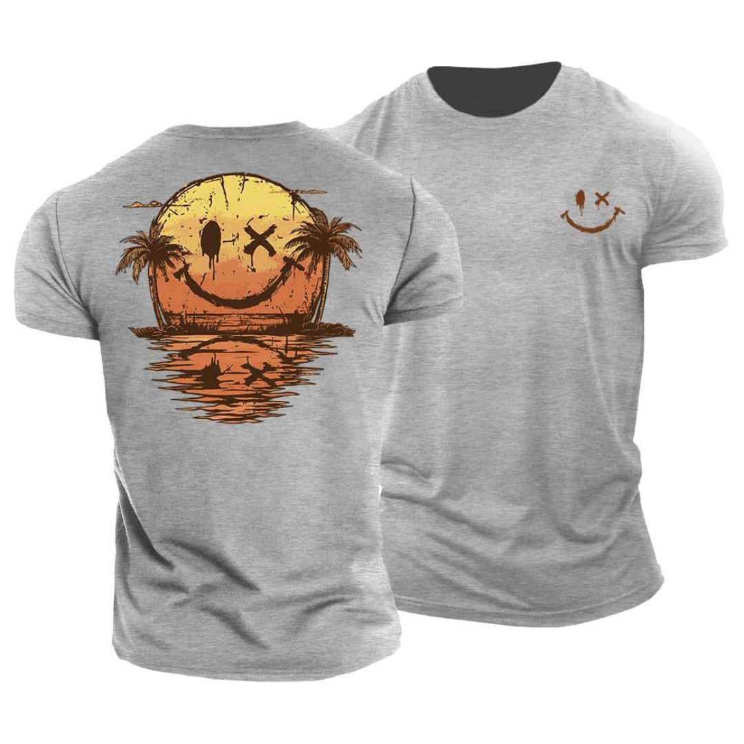 Imanique™ | T-shirt d’été avec smiley et mer