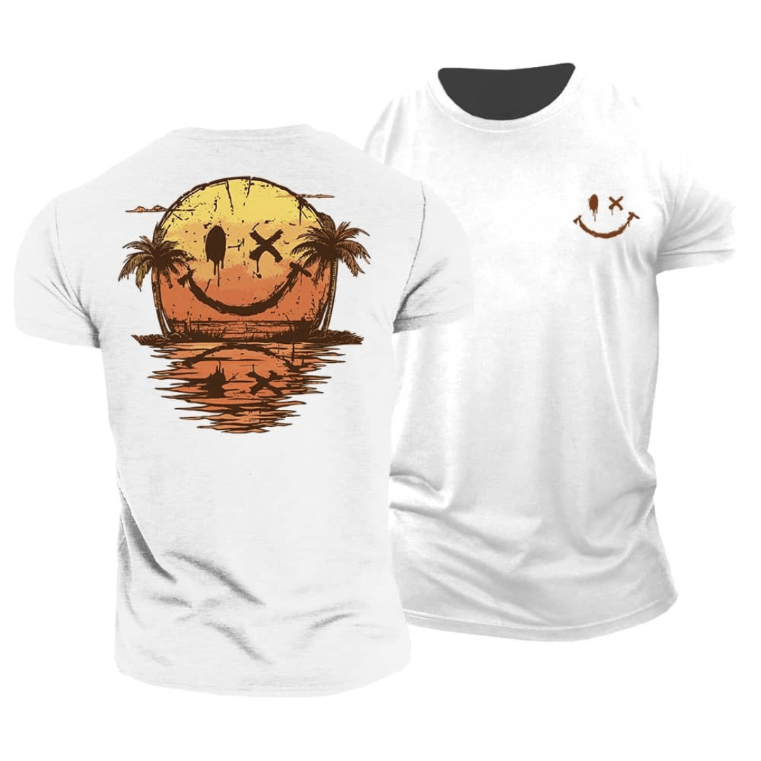 Imanique™ | T-shirt d’été avec smiley et mer